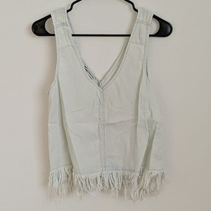 American eagle denim frayed tank